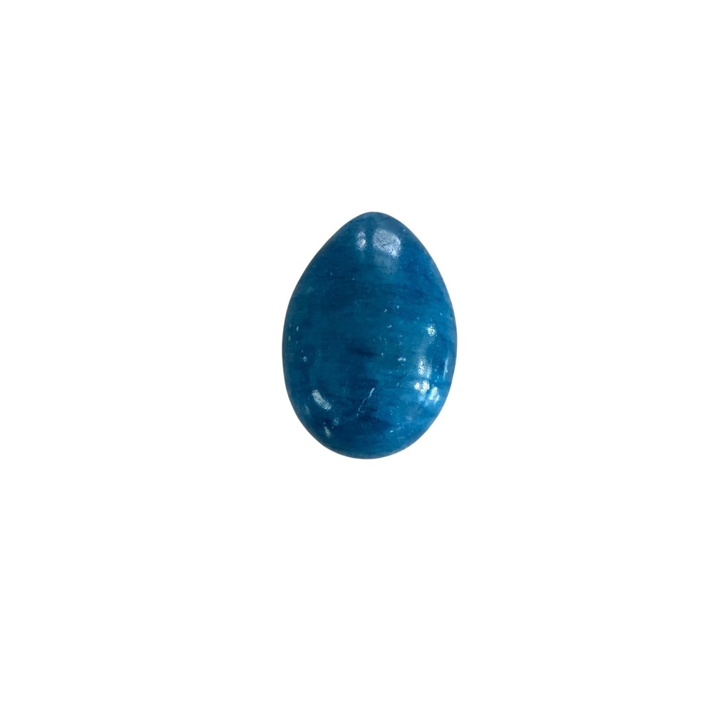 Polished Blue Stone Egg Decorative Marble‎ Alabaster Style Paperweight 2.75"